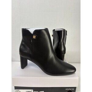 Alfani Women's Paam Black Side Zipper Sculpted Heel Ankle Boots Booties Sz 9.5M